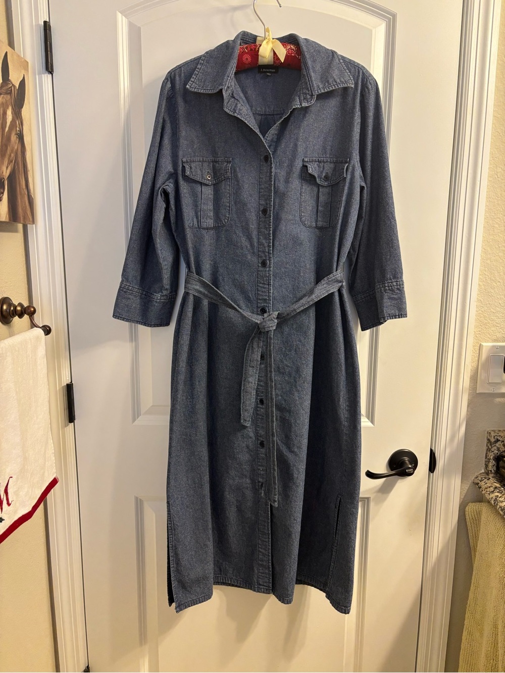 J. Peterman Adventurous Denim Midi Shirt-Dress Like-New - Current Retail $128